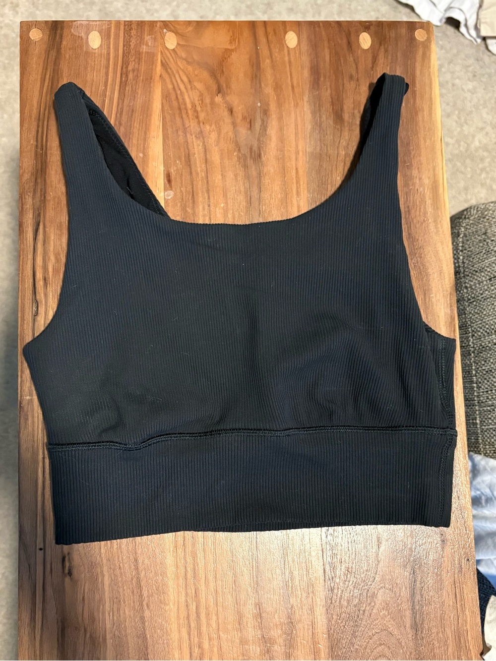 Aerie Black Ribbed Longline Sports Bra Size Small